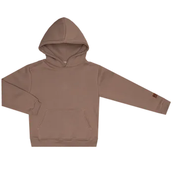 Mikina s kapucí zateplená - Tmavě béžová Velikost: 86