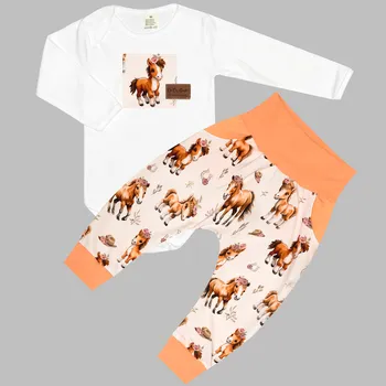 Komplet - Bodyčko a tepláčky Koníci Velikost: 86