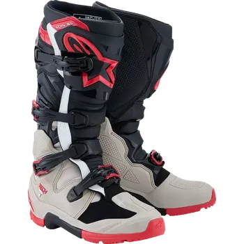 Moto obuv Motocyklové boty pro enduro a terén ALPINESTARS TECH 7 ENDURO 2010426-1903 barva černá/šedá/červená 2026 (enduro motocyklová obuv s certifikaci CE dle normy EN 13634:2017)