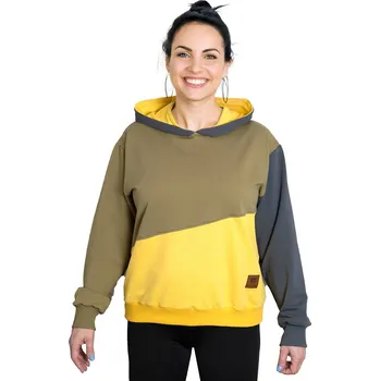 Dámské oblečení Dámská mikina s kapucí TRIO Žlutá Velikost: L, Druh: klasik