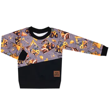 Mikina bez kapuce - Stavba šedá Velikost: 86