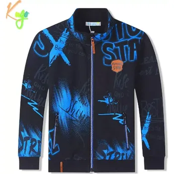 Chlapecká mikina Teplá chlapecká mikina Kugo GM8672 černá / modrá aplikace