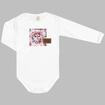 Bodyčko - Bílé Zvířátka na levandulové Velikost: 68