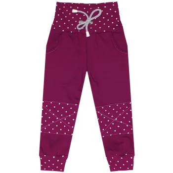 Tepláčky s kapsou - Puntík borůvková Velikost: 146