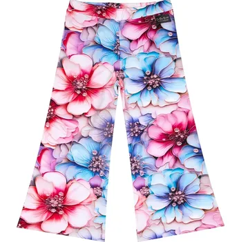 Zvonové kalhoty - Velké květy Velikost: 146