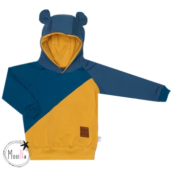 Dívčí oblečení Mikina s kapucí ouška - TRIO Petrolej Velikost: 104