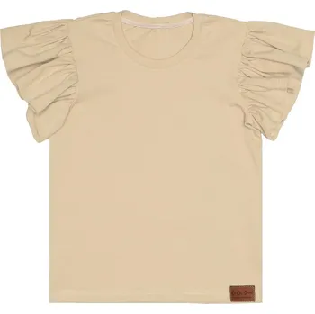 Dámské tričko Dámské tričko Basic s volánky - Béžová Velikost: M