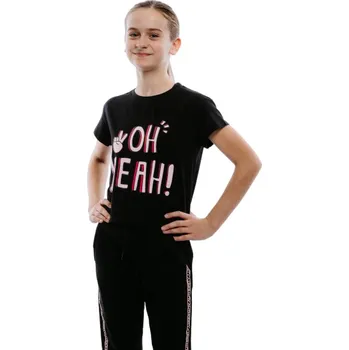 Dívčí tričko s krátkým rukávem AUTHORITY KIDS-T-COL G black Černá 152/158