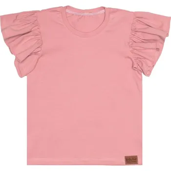 Tričko Basic s volánky - Starorůžová Velikost: 92
