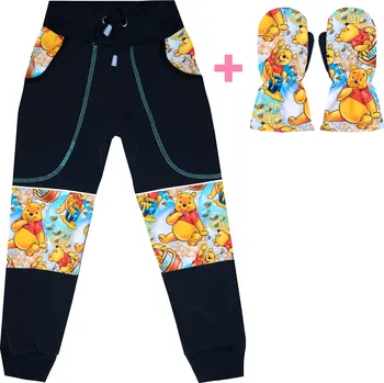 Chlapecké kalhoty Komplet - Softshellové kalhoty s fleecem - Medvídek PÚ a rukavice Velikost: 122
