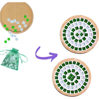 kreativní sada Mozaiková kreativní DIY sada podtácků (12 cm, kulaté) – Zahradní Svěžest (ArtSets)