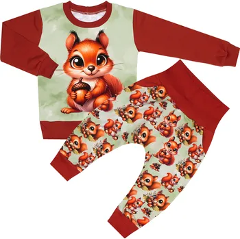 Tepláková souprava - Veverky - panel veverka (bez kapuce) Velikost: 86