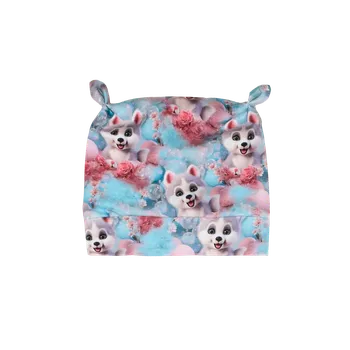 Kojenecké oblečení Čepička s ouškama - Pejsek Husky Velikost: Newborn