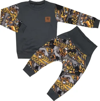 Tepláková souprava - Stavba tmavá (bez kapuce) Velikost: 122