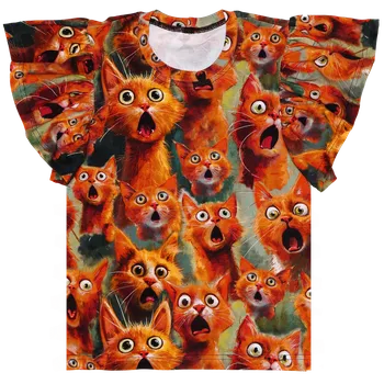 Tričko s volánky - Vytřeštěné kočky Velikost: 92