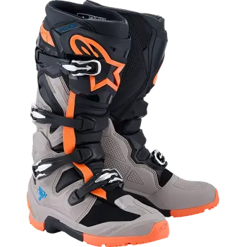 Moto obuv Motocyklové boty pro enduro a terén ALPINESTARS TECH 7 ENDURO 2010426-1562 barva černá/šedá/oranžová fluo 2026 (enduro motocyklová obuv s certifikaci CE dle normy EN 13634:2017)