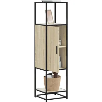 Příborník do zásuvky Skříň highboard černá 35,5x35x139 cm kompozitní dřevo a kov