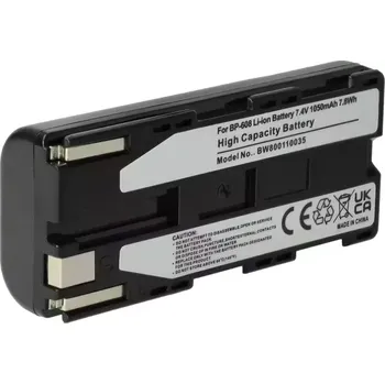 Extensilo Baterie Canon BP-608 1050mAh 7,4 V Li-Ion, kvalitní akumulátor pro videokameru, nahrazuje originální příslušenství