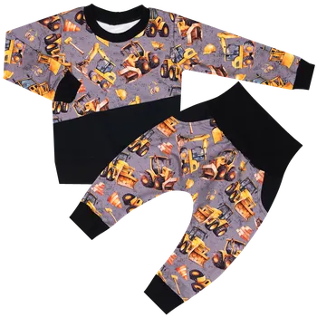 Tepláková souprava - Stavba šedá (bez kapuce) Velikost: 80