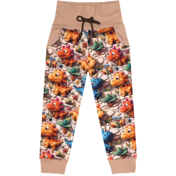 Tepláčky s kapsou - Veselý DINO Velikost: 92