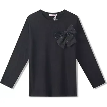 Dívčí tričko dlouhý rukáv Kugo ST3531 černé