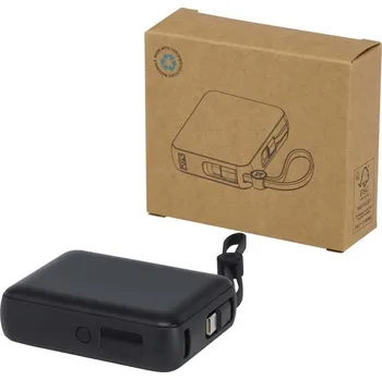 Powerbanka Acrux powerbanka 10 000 mAh 35W pro tablet s integrovaným kabelem typu C – vyrobeno z recyklovaného plastu - Černá