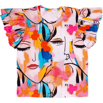 Tričko s volánky - Abstrakce Velikost: 146