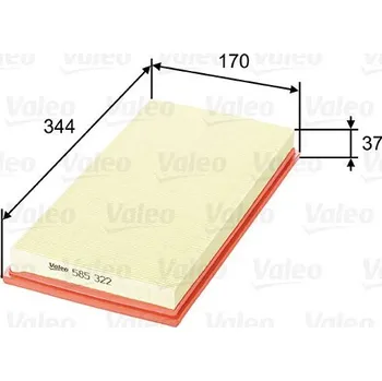 Filtr do auta Vzduchový filtr VALEO 585322