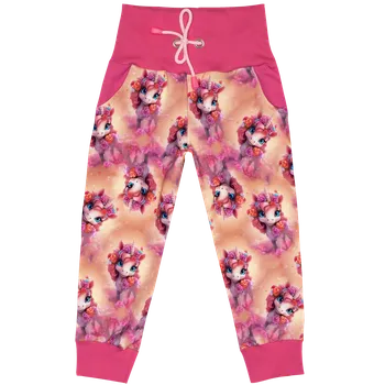 Tepláčky s kapsou - Unicorni Velikost: 122