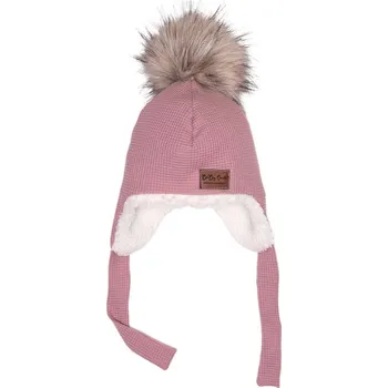 Čepice Ušanka VAFLE - Starorůžová s beránkem Velikost: S