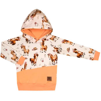 Kojenecké oblečení Mikina s kapucí - Koníci Velikost: 62