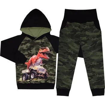 Tepláková souprava - DINO červený maskáč (kapuca) Velikost: 92