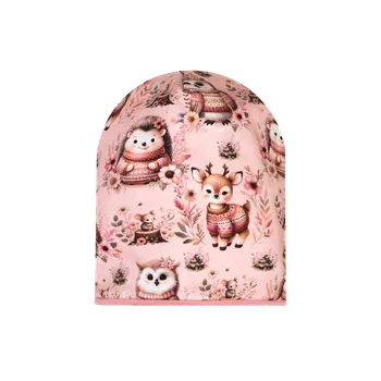 Čepice Čepice - Růžová zvířátka Velikost: XS, Druh: homeless