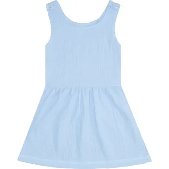 Dívčí šaty Laclové šatičky Mušelín - Světle modrá Velikost: 128