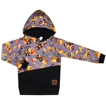 Mikina s kapucí - Stavba šedá Velikost: 86