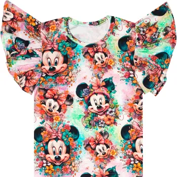 Dívčí tričko Tričko s volánky - Minnie kytičky Velikost: 116