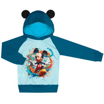 Dívčí oblečení Mikina s kapucí ouška - Mickey barvičky Velikost: 92