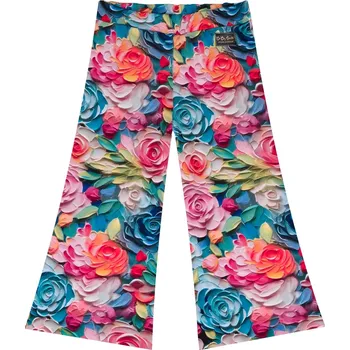 Zvonové kalhoty - Kytičky Velikost: 128