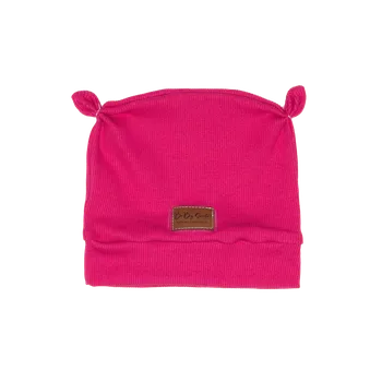 Čepička s oušky ŽEBRO - fuchsie Velikost: Newborn