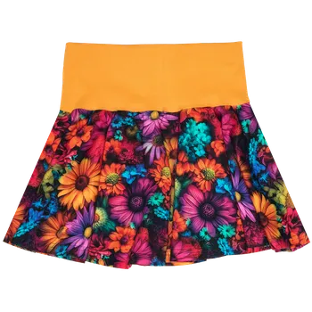 Dětská móda Sukně kolová - Barevné kytičky Velikosti sukně: 128