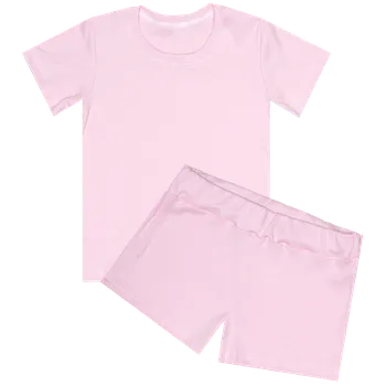 Dívčí kraťasy Pyžamo krátký rukáv - Růžové Velikost: 134