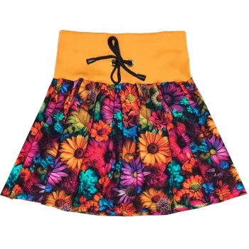 Dívčí sukně Sukně řasená - Barevné kytičky Velikosti sukně: 116