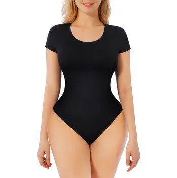 Body Tvarující body s krátkým rukávem, ČERNÉ velikost ostatní: 3XL/4XL