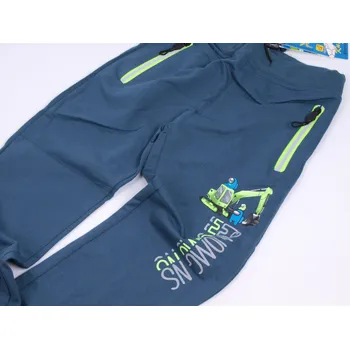 Tepláky Kugo FT7702 petrolejové s bagrem velikost oblečení - děti: 122