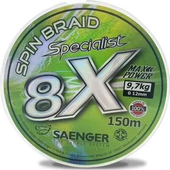 Saenger šňůra 8 X Specialist Spin Braid 150 m 0,16 mm zelená