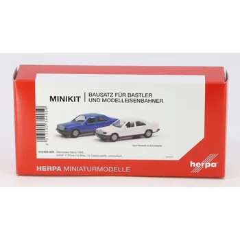 autíčko Sada 2ks: Mercedes-Benz 190E 1:87 - Herpa stavebnice Minikit 2x Mercedes 190E- stavebnice KIT