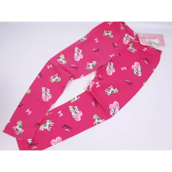 Dívčí legíny Dívčí legíny elasťáky Kugo HL0650 tmavorůžové s jednorožci velikost oblečení - děti: 104