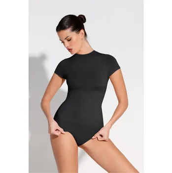 Body Tvarující body s krátkým rukávem a klasickým kalhotkovým střihem, ČERNÉ velikost ostatní: 3XL/4XL