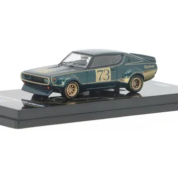 autíčko Nissan Skyline 2000 GT-R KPGC10 #73 zelená 1:64 - INNO Models Nissan Skyline 2000 GTR No.73 - kovový model auta 1/64