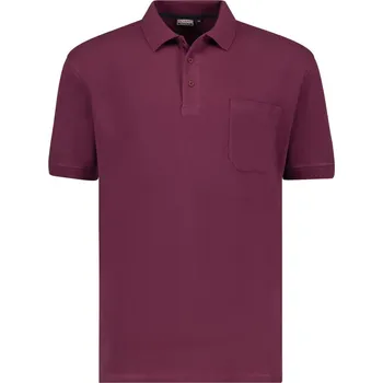 Pánské tričko ADAMO polokošile pánská 139311 nadměrné velikosti 3XL bordó